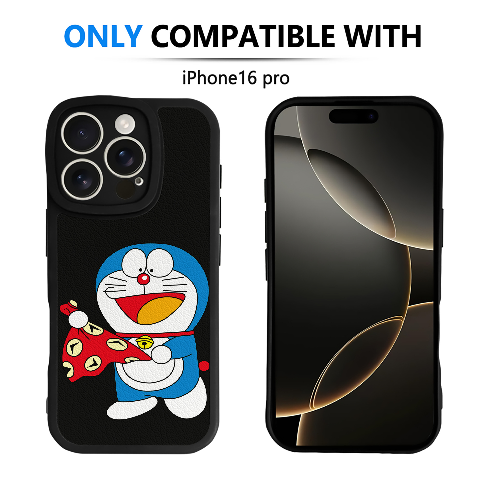 （画像用） ドラえもん Doraemon 【iPhone 16シリーズ対応】シリコンスマホケース（レザー調） 材質：シリコン